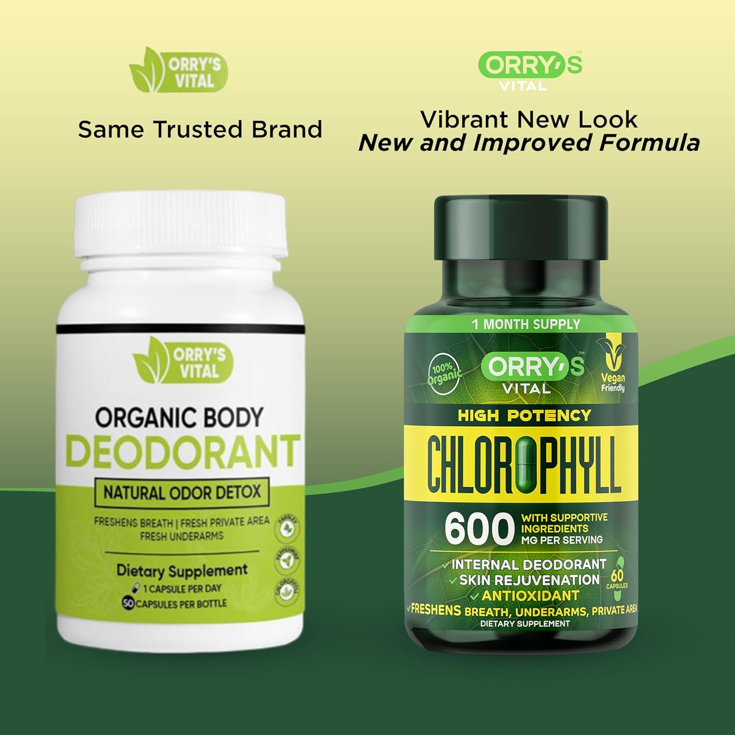 Chlorophyll Capsules - 60 Vegan Chlorophyll Pills - Natural Internal Deodorant to Detox Body Odor, Skin, Armpits & Private Parts - Supports Immunity, Gut Health & Digestion